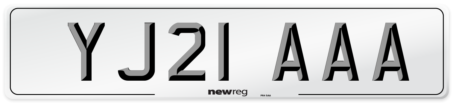 YJ21 AAA Number Plate from New Reg